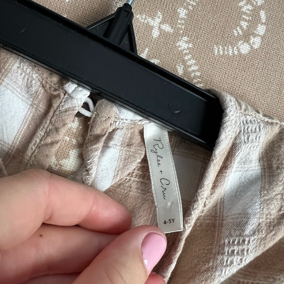 Rylee + Cru Tan Plaid Kids Casual Dress - Picture 3 of 4